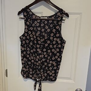 Floral Black Sleeveless Top